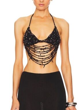 Leslie Amon Beaded Bralette 🖤
